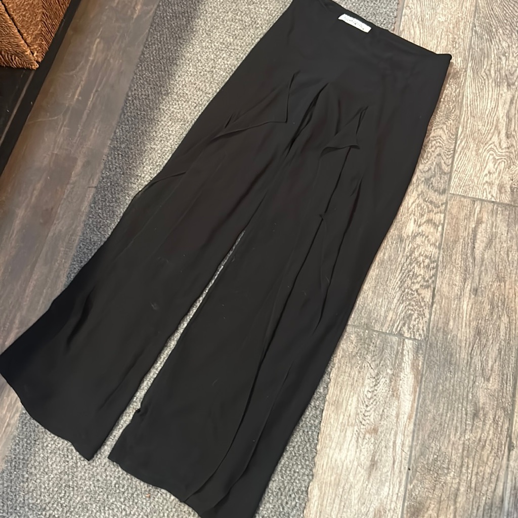 Paris Line Vintage Polyester Pants W Flare Detailing
